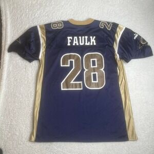 Vintage puma St. Louis rams Marshall Faulk men's blue jersey NFL‎ 2000 #28 xl